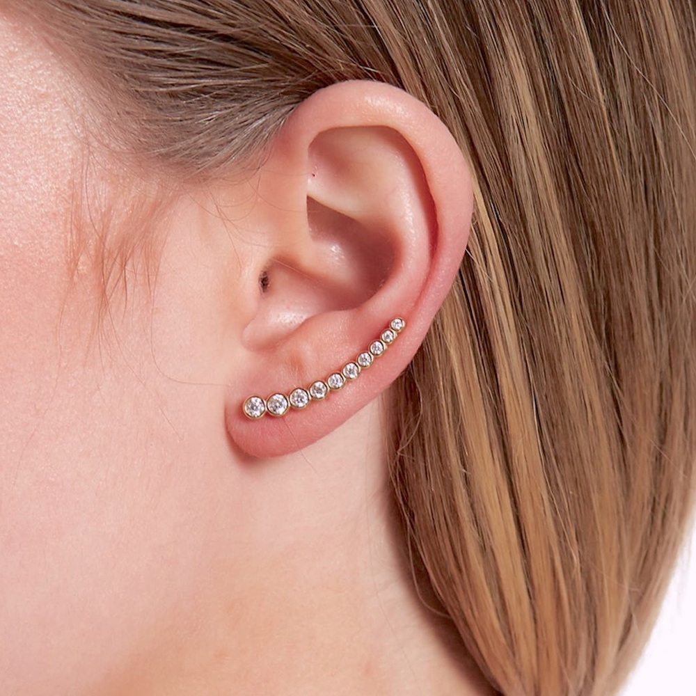 Adornia Swarovski Crystal Accented Ear Climber